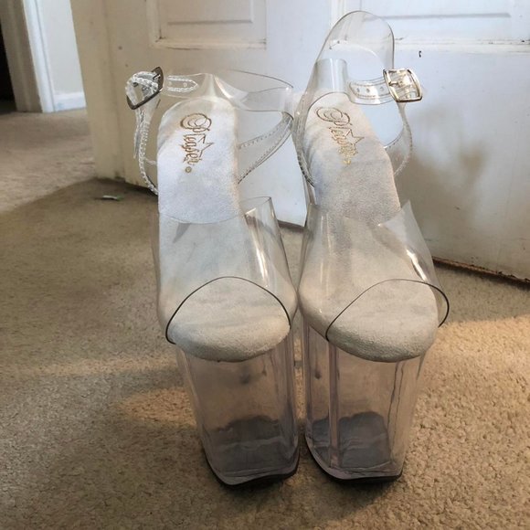 Clear Pleaser Heels - Picture 2 of 3
